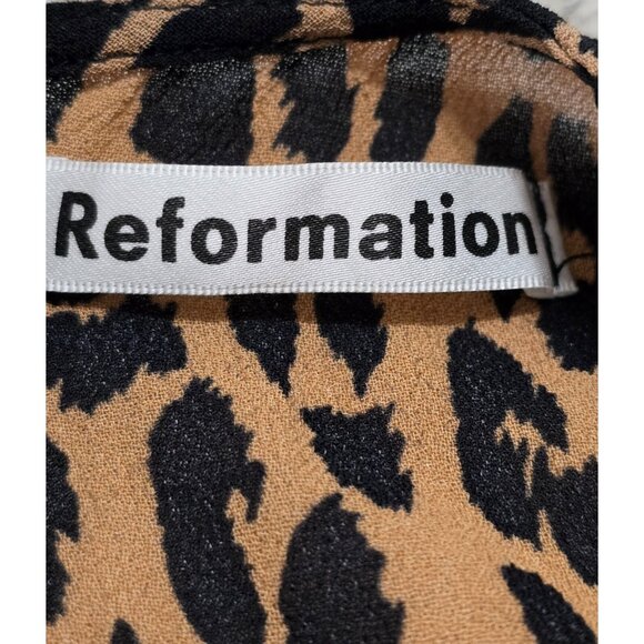 Reformation Womens Multicolor‎ Leopard Print Mini Dress Short Sleeve Size 2 - Picture 9 of 13